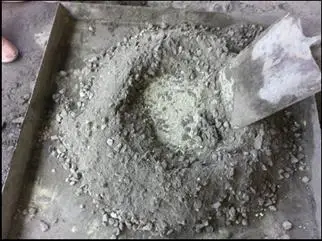 Hand mixing of concrete