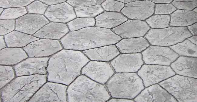 Random stone pattern for stamped concrete