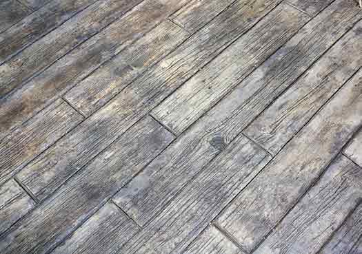 Weathered wood pattern for stamped concrete